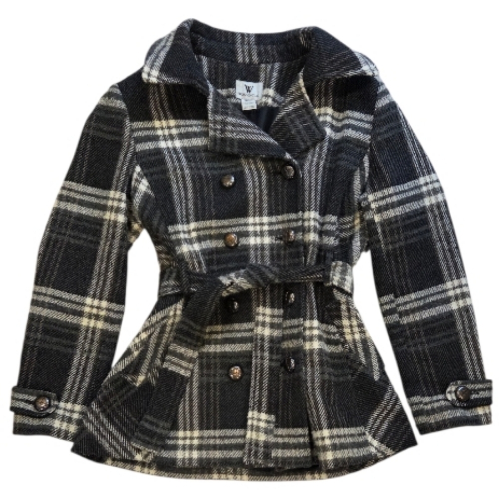 Worthington Black and White Plaid Coat